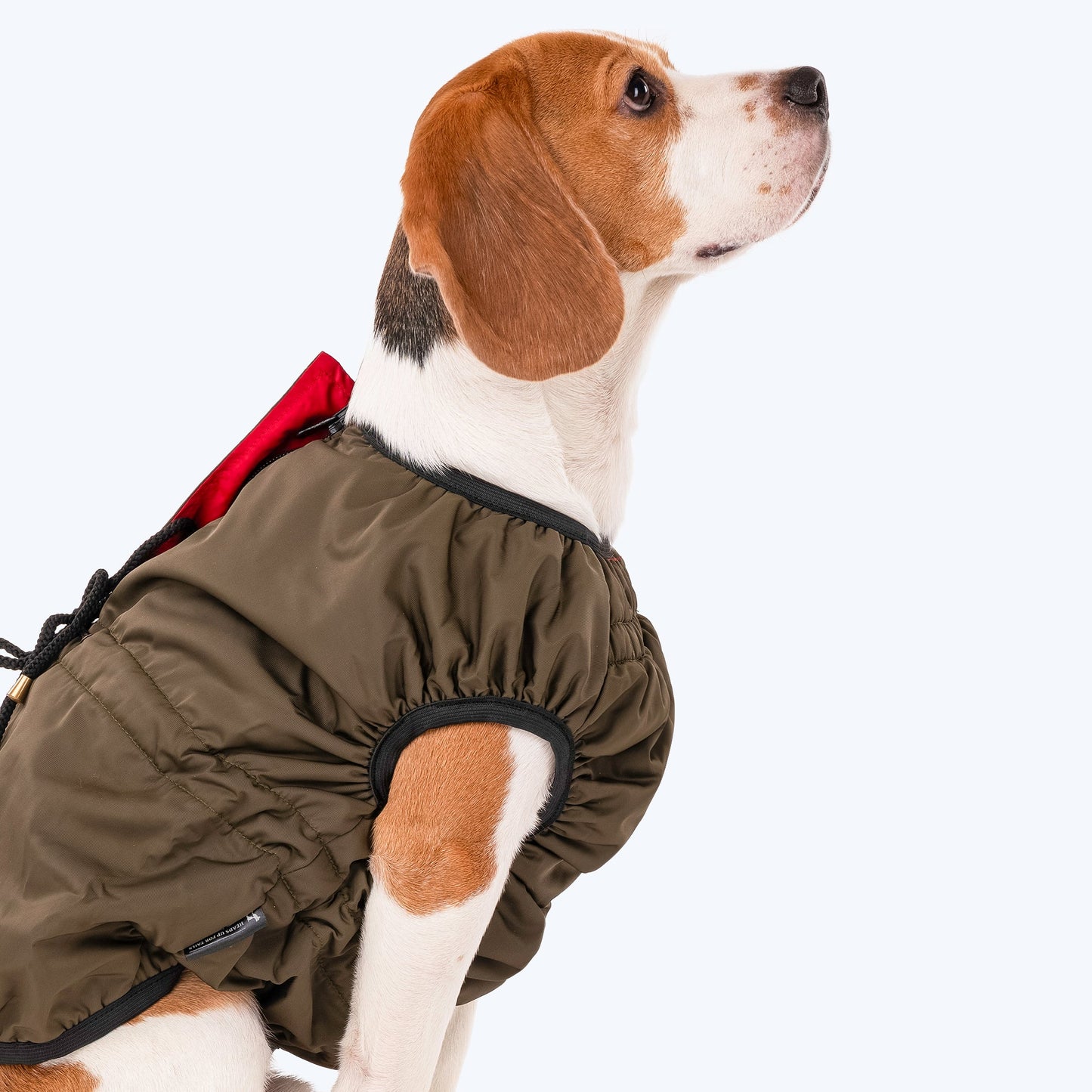 HUFT Inside Out Reversible Dog Jacket - Olive Green/Red - Heads Up For Tails