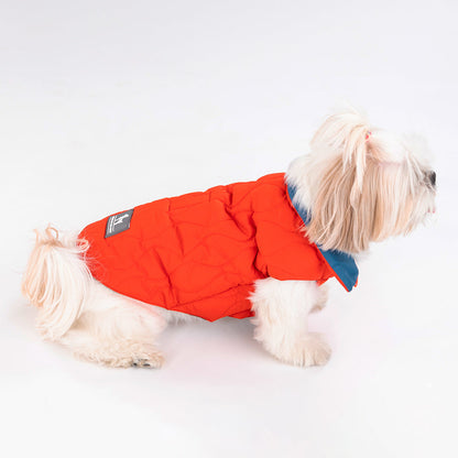 HUFT Cosy Pupper Reversible Dog Jacket- Spicy Orange - Heads Up For Tails