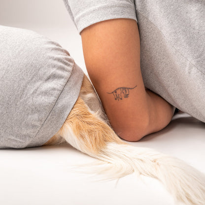 HUFT Twinning - Dog Dad T-Shirt For Humans - Grey with Black & Red Print - Heads Up For Tails