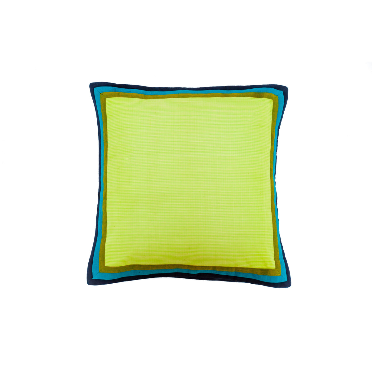Lemon Green Hand Woven Cushion Cover