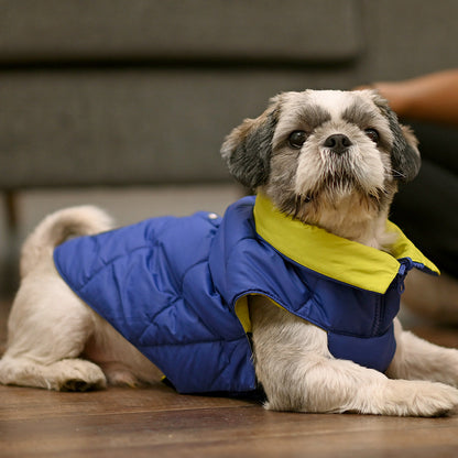 HUFT Cozy Pupper Reversible Dog Jacket - Dark Blue/Green - Heads Up For Tails