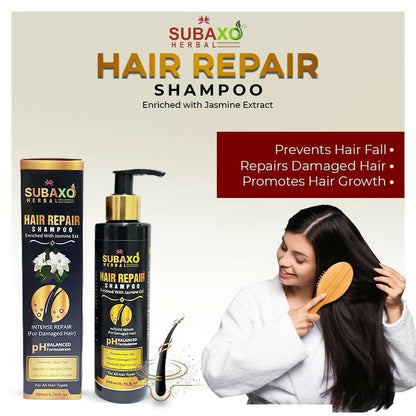 SUBAXO Herbal Hair Repair Shampoo Repair Damage Hair & Promotes Hair Growth (200ml x Pack of 2) - HalfPe