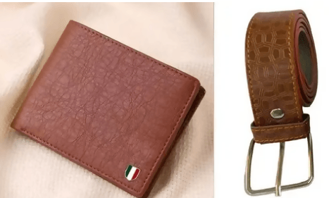 Combo of Italia Tan Wallet and Belt Brown - HalfPe