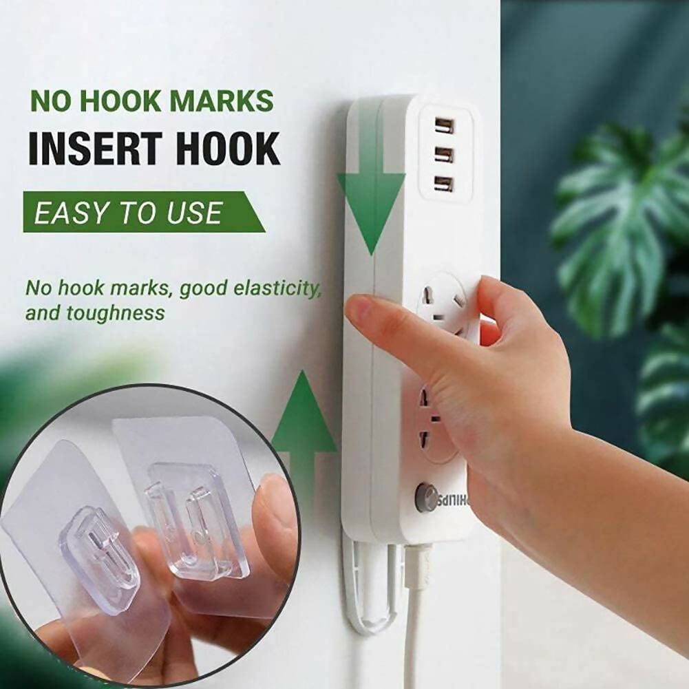 Heavy-Duty Double-Sided Wall Hooks Self-Adhesive Waterproof Plastic Hooks for Home, Kitchen & Bathroom – Strong Male/Female Design