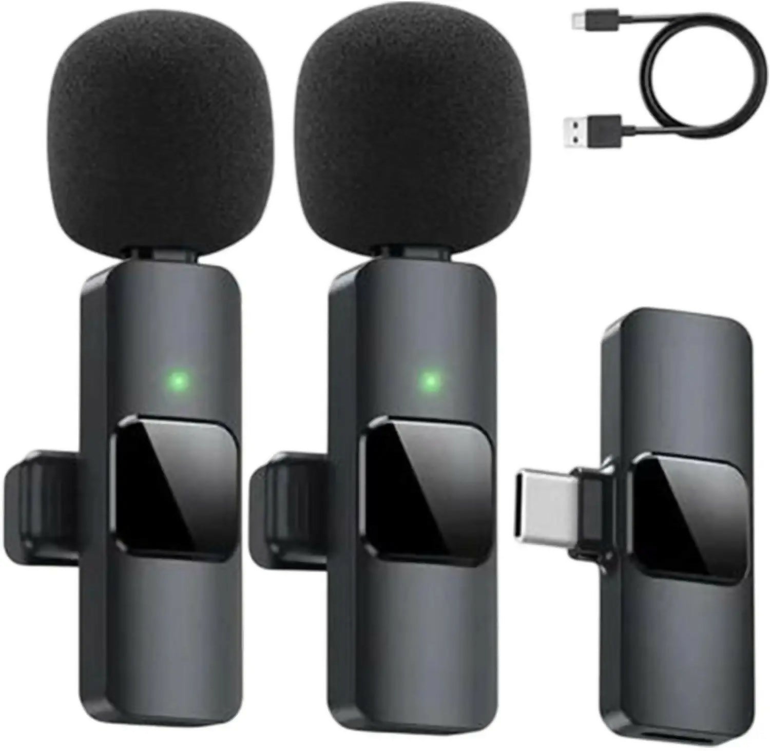 K9 Dual Wireless Lavalier Microphone with Type-C Receiver for Mobile, Vlogging & Online Meetings JPS PRODUCTS (ACHSA)