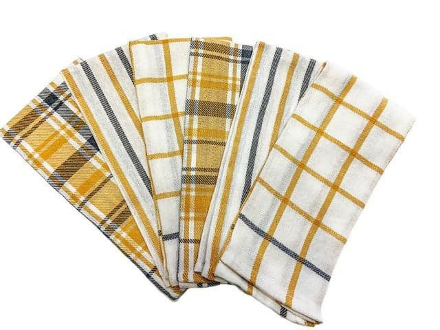 Lushomes Kitchen Towel, Blue Cotton Waffle Weave Kitchen Dish Tea Towels (45 x 70 cms, Pack of 6) (Multicolour) - HalfPe