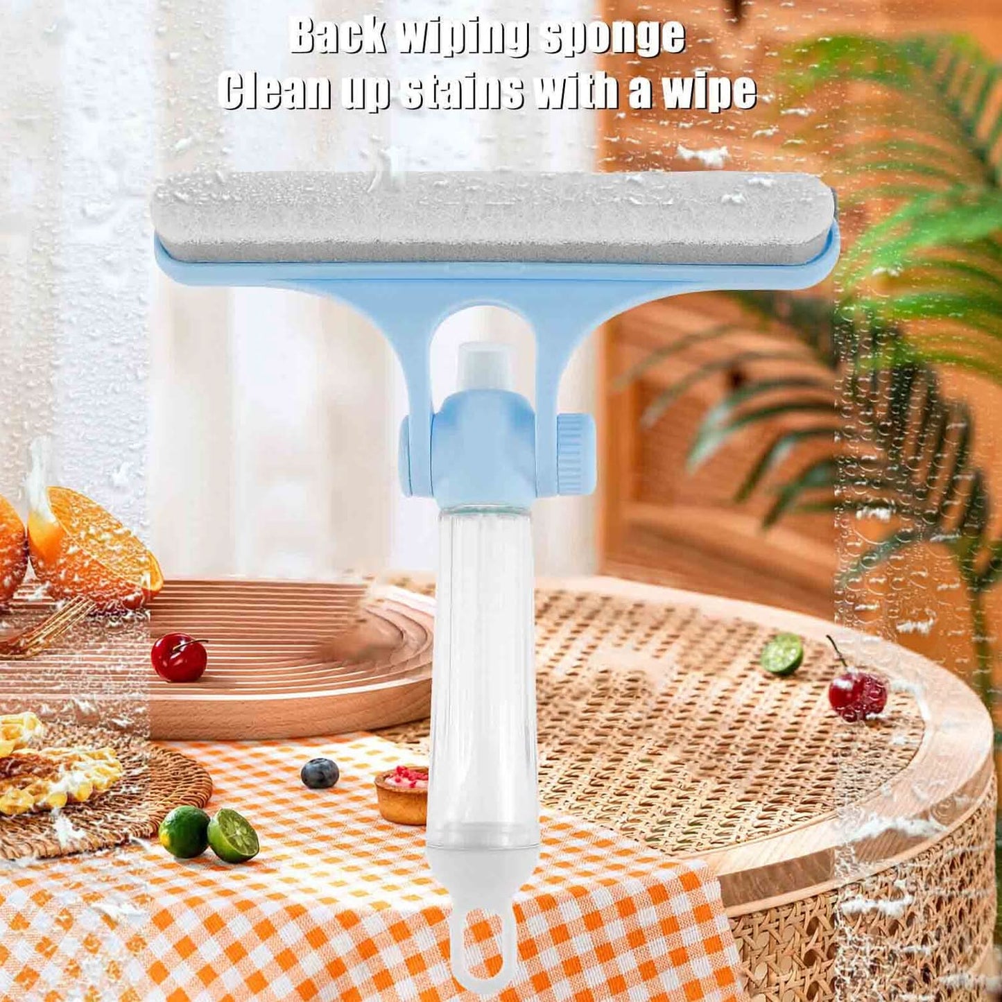 Multifunctional Glass Scraper with Built-in Water Dispenser – 4-in-1 Cleaner for Home & Car Glass