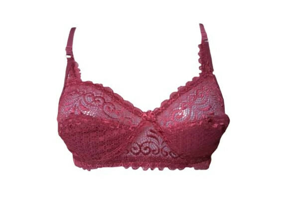 Premium Women's Lace Net Bra with Elegant Non-Padded Full Coverage Lingerie with Scalloped Trim - Pack of 2 (Multicolor)