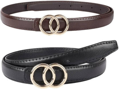 ZEVORA Women Casual, Evening, Formal, Party Multicolor Genuine Leather Reversible Belt - HalfPe