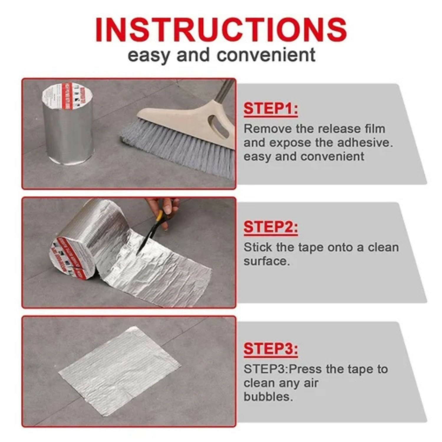 Premium Aluminum Waterproof Adhesive Tape 2 Inch x 5 Meter Silver Foil Sealing Tape for Leak Repairs & Insulation (Set of 1)
