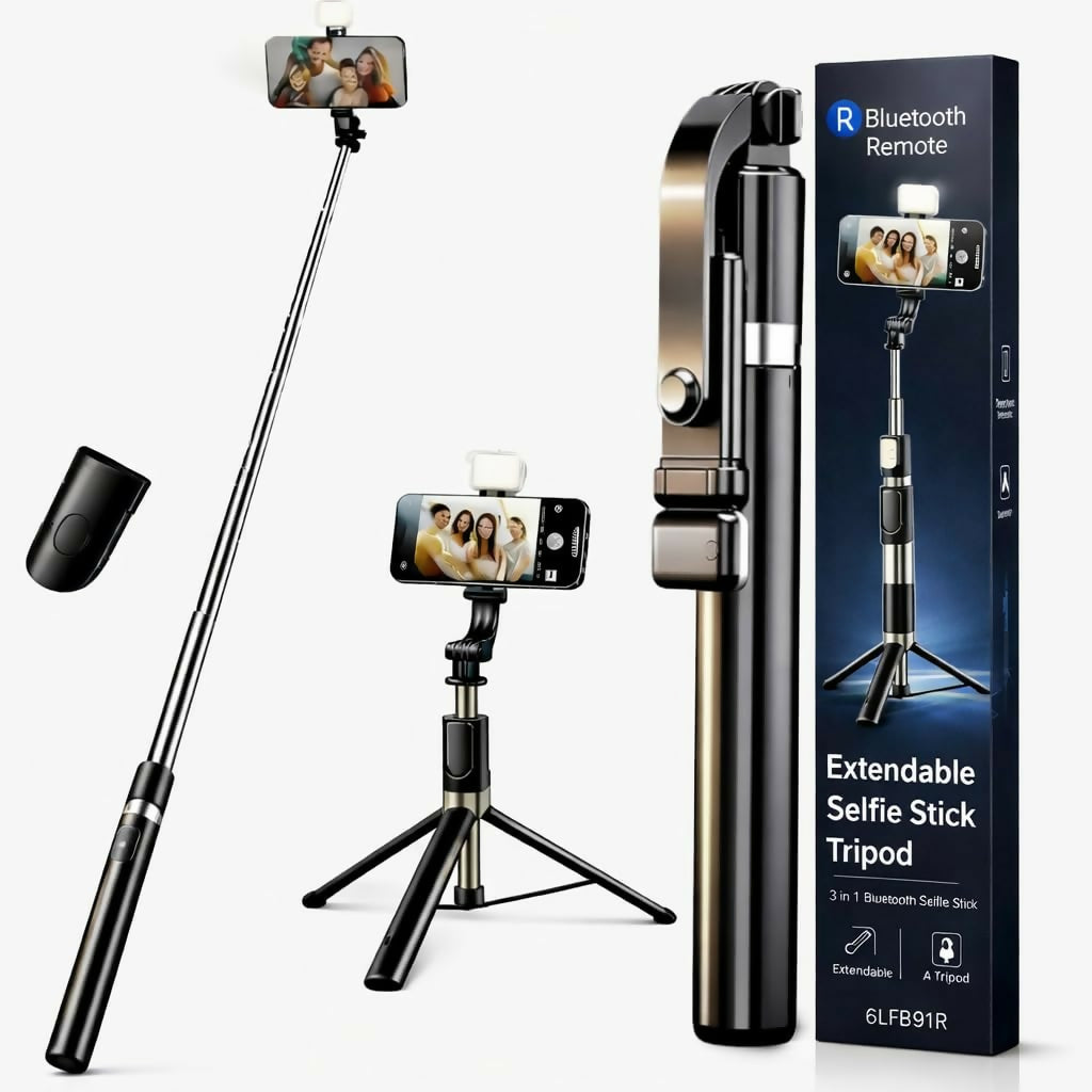 3-in-1 Bluetooth Selfie Stick with Tripod & LED Light Dreams Gadgets