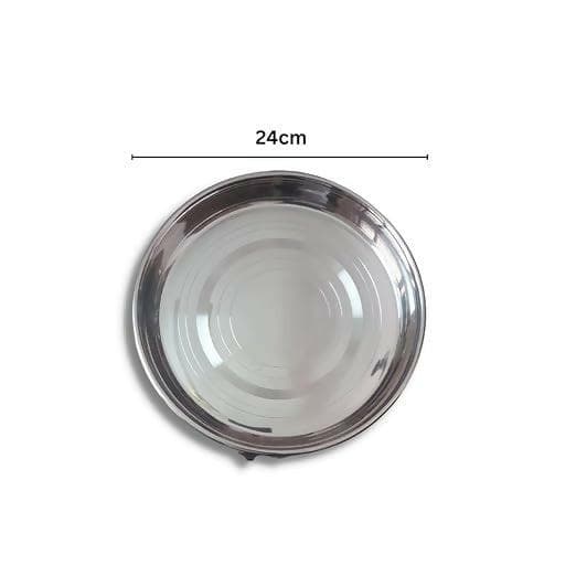 SHINI LIFESTYLE Stainless-steel dinnerware, Decorative lunch or dinner plate (Pack of 4) - HalfPe