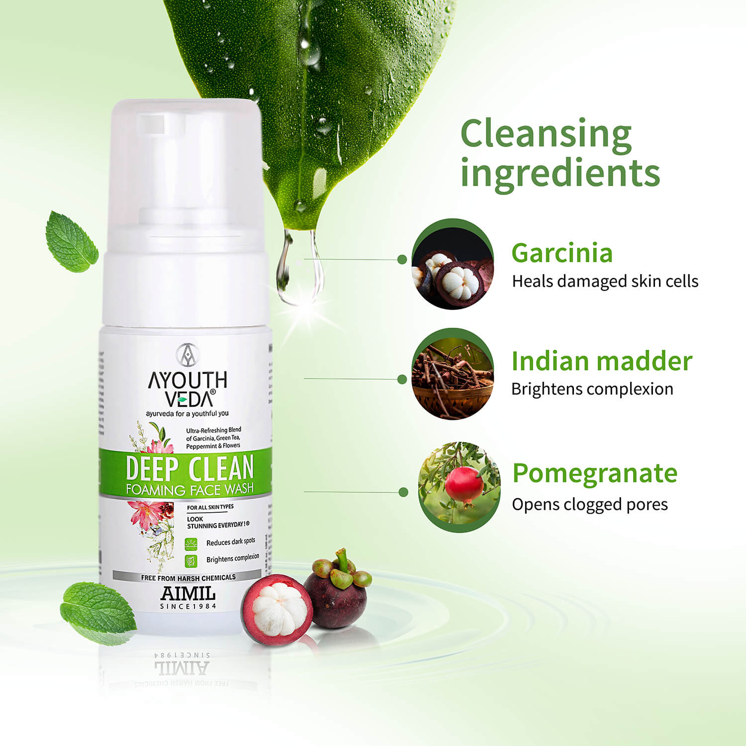 Ayouthveda Deep Clean Foaming Face Wash Pack of 2 (100 ml) Aimil Ayouthveda