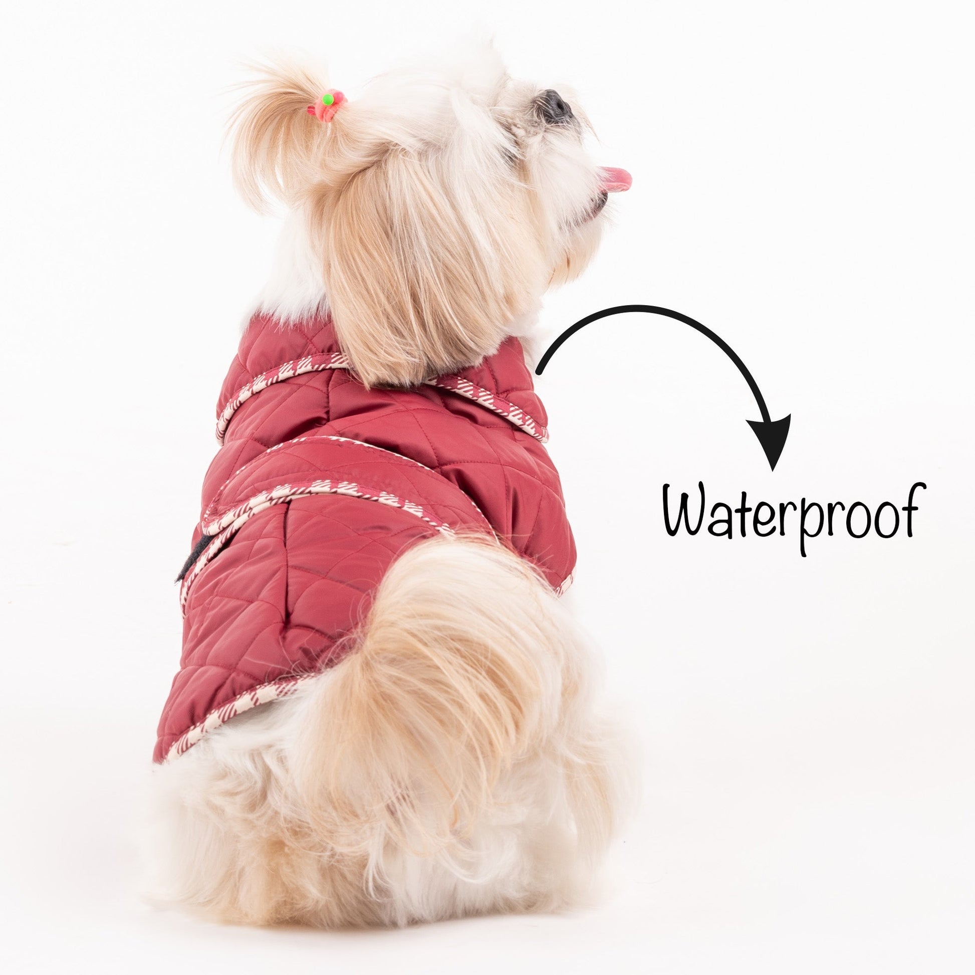 HUFT Grrberry Quilted Dog Jacket- Burnt Red - Heads Up For Tails