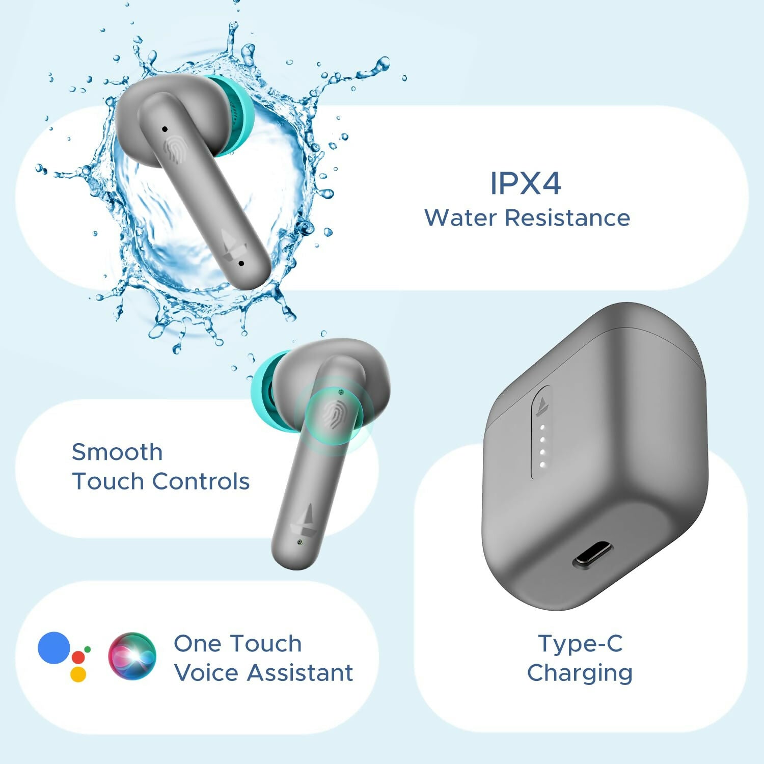 Boat Airdopes 141, Low Latency, ENx Tech, 42HRS Battery, Fast Charge, IWP, IPX4, Bluetooth Earbuds, TWS Ear Buds Wireless Earphones with mic (Cider Cyan)(multi colour) Dreams Gadgets 2