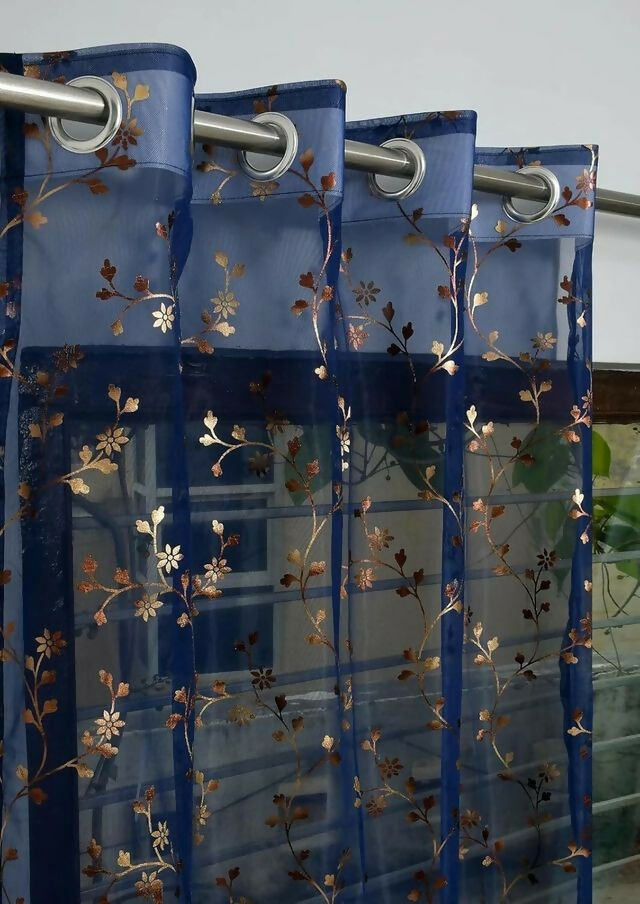 Shree Decor Sheer Transparent Net Curtain – Design 1 (700 Series) | 5FT | Lightweight Decorative for Door, Window & Pooja Room