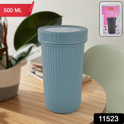 Apex Double Wall Inner Steel Travel Glass (500ml) Approx (1 Pc  Mix Color)