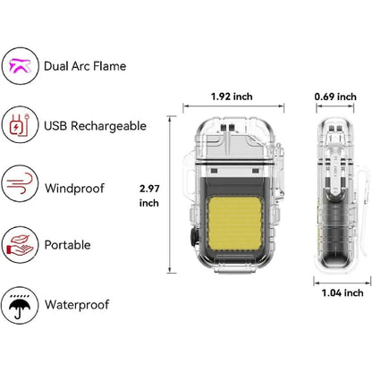 Pocket-Size LED Flashlight & Flameless Plasma Lighter Waterproof Keychain for Camping & Survival