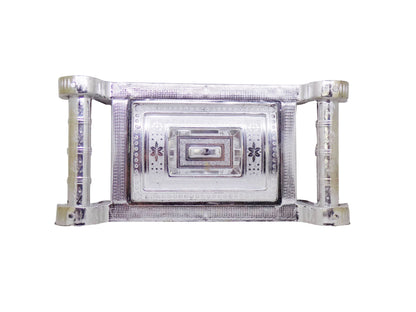 Multipurpose 4 Section Royal Design Silver Storage Box