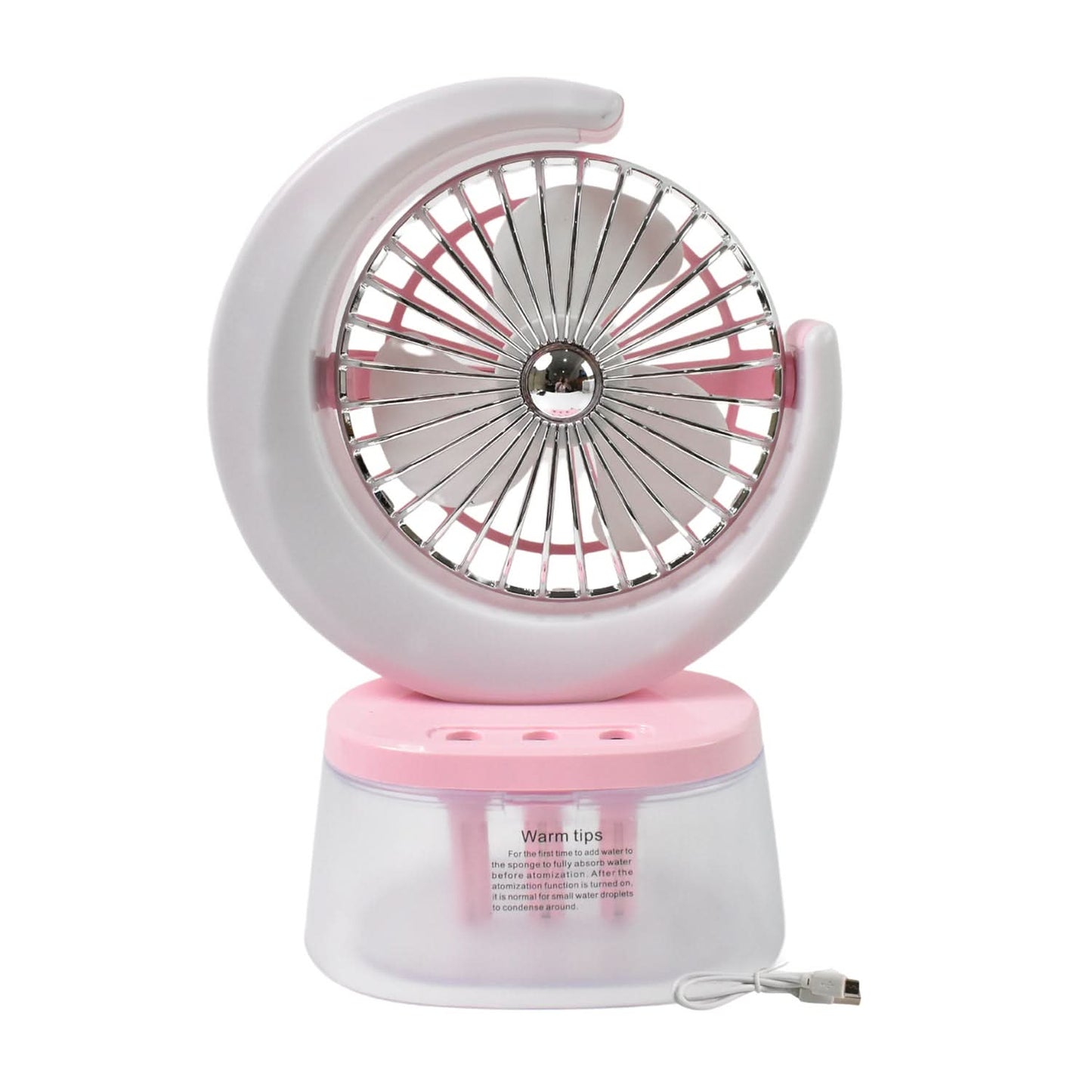 Portable Desktop Camping Fan with LED Light & Humidifier – Plug & Play