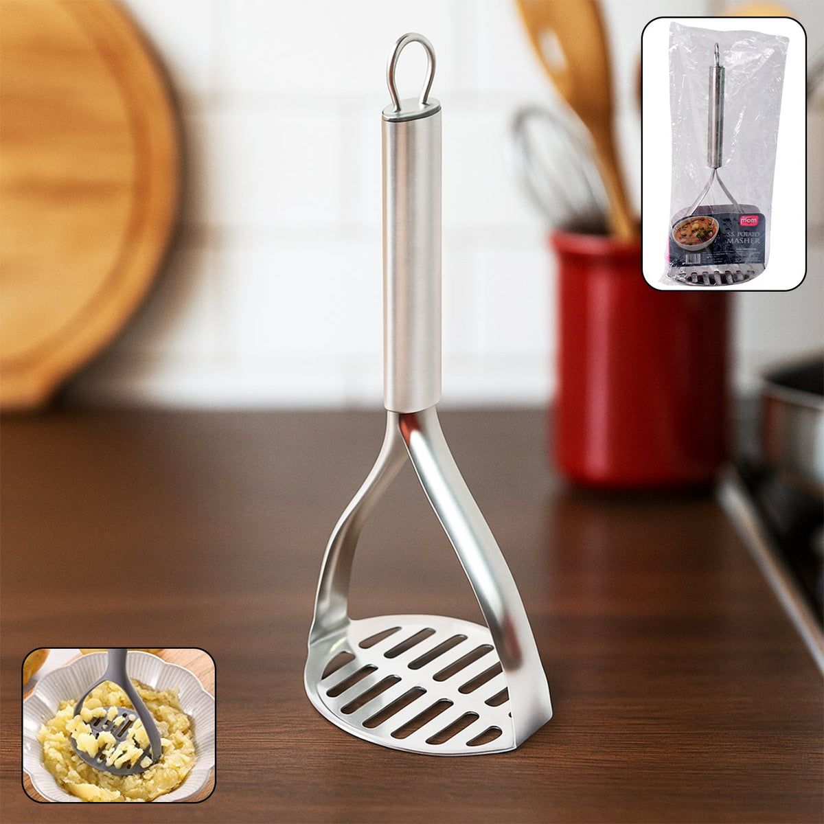 Supermom Stainless Steel Potato Masher With Stylish Handle (1 Pc) HP DD