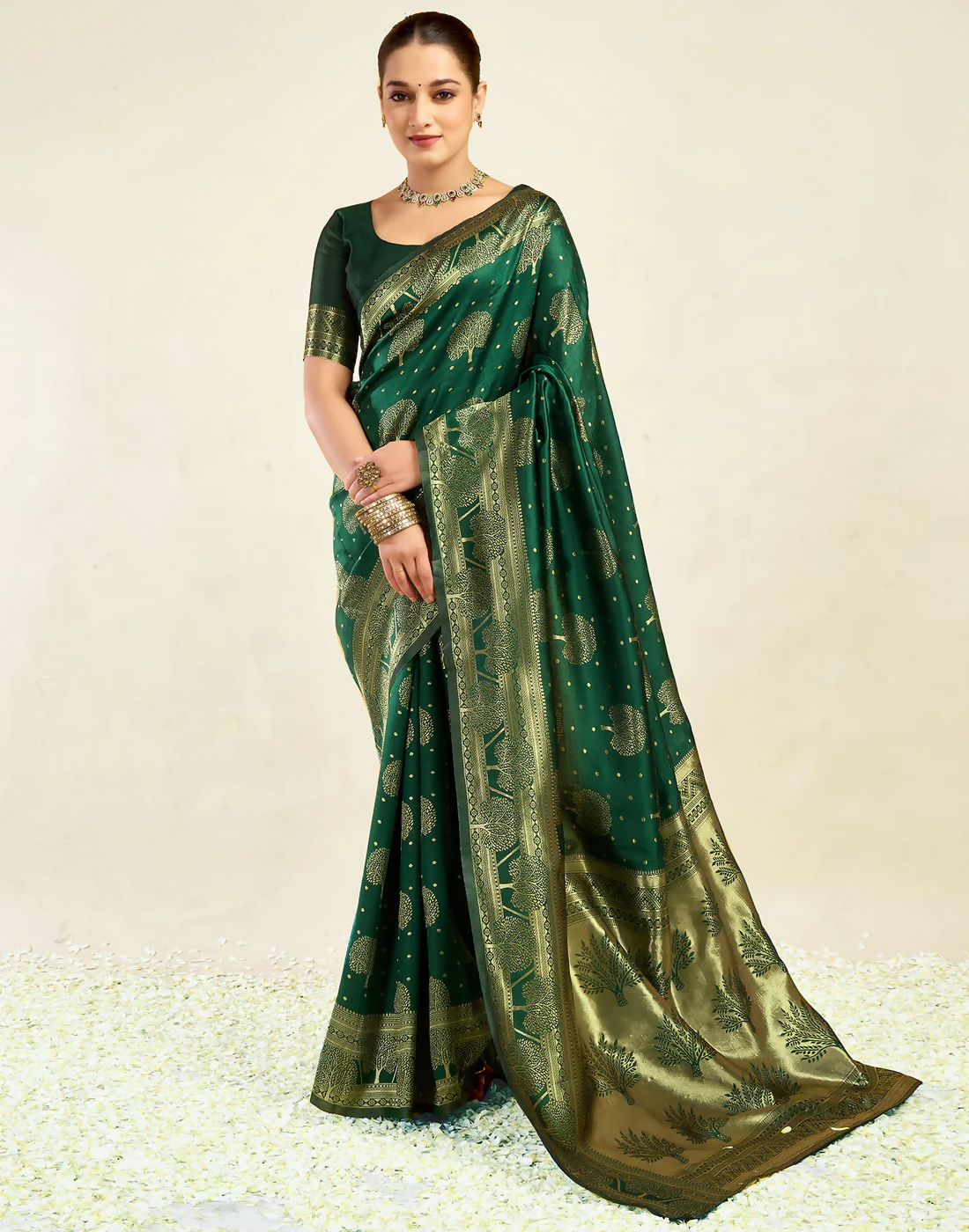 AXONIT Wedding & Festive Jacquard Saree with Heavy Zari Weaving