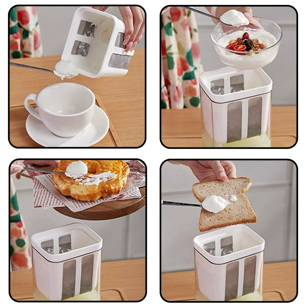 1100ml Curd Yogurt with Lid, Multifunctional Yogurt Maker Machine, Yogurt Filter for Creating Dahi Fresh, Whey Separator, Hung Curd Strainer Bindal