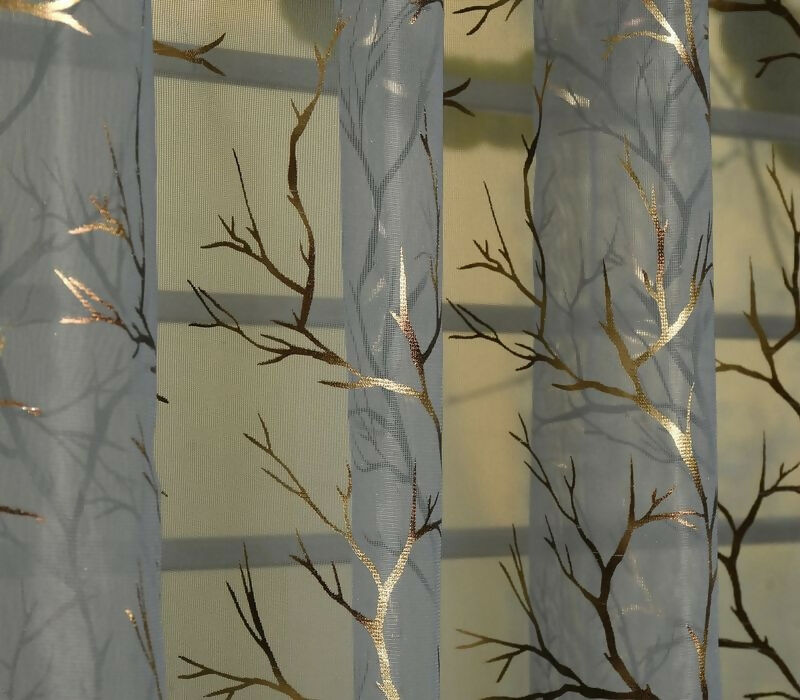 Shree Decor Sheer Transparent Net Curtain – Design 4 (900 Series) | 5FT | Lightweight Decorative for Door, Window & Pooja Room