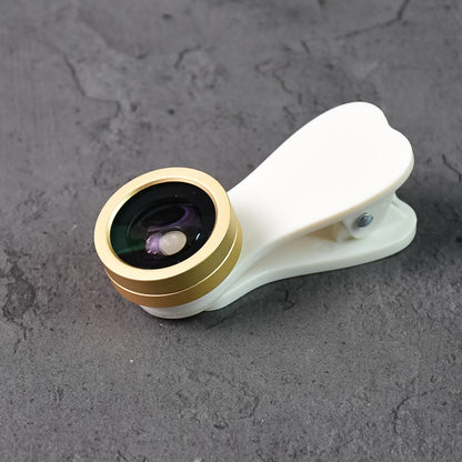 Universal Clip-On Mobile Camera Lens Kit – Wide Angle, Macro &amp; Fisheye Photography Set with Lens Covers &Carry Pouch for Smartphones and Tablets (1 Set)