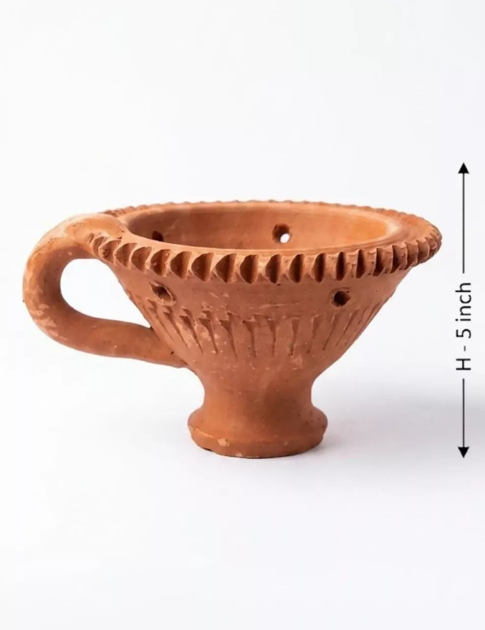 Santarms Handcrafted Terracotta Luban Burner – Earthenware Incense & Dhoop Holder, Brown