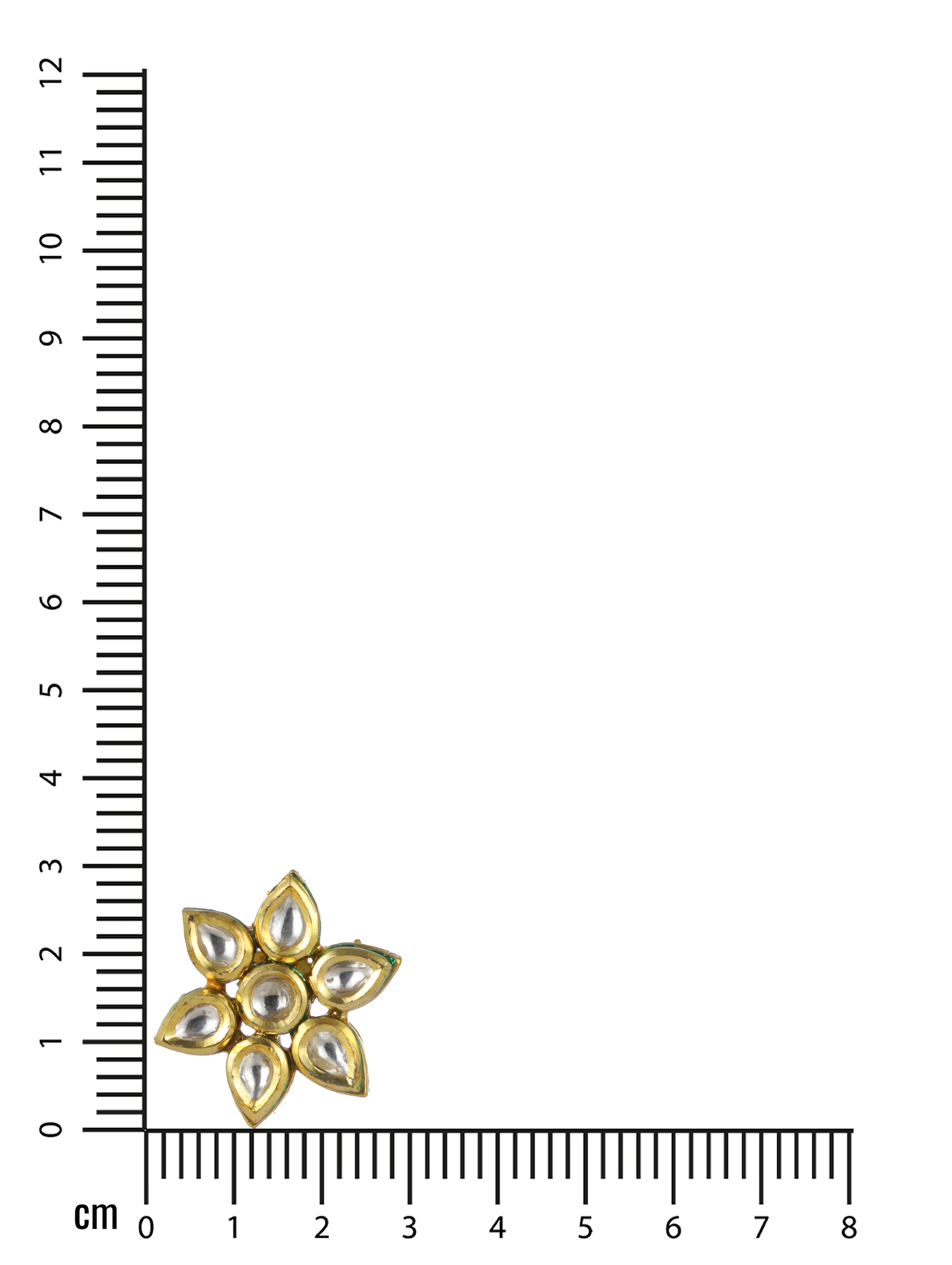 Gold-Toned & Kundan Studded Floral Studs Earrings