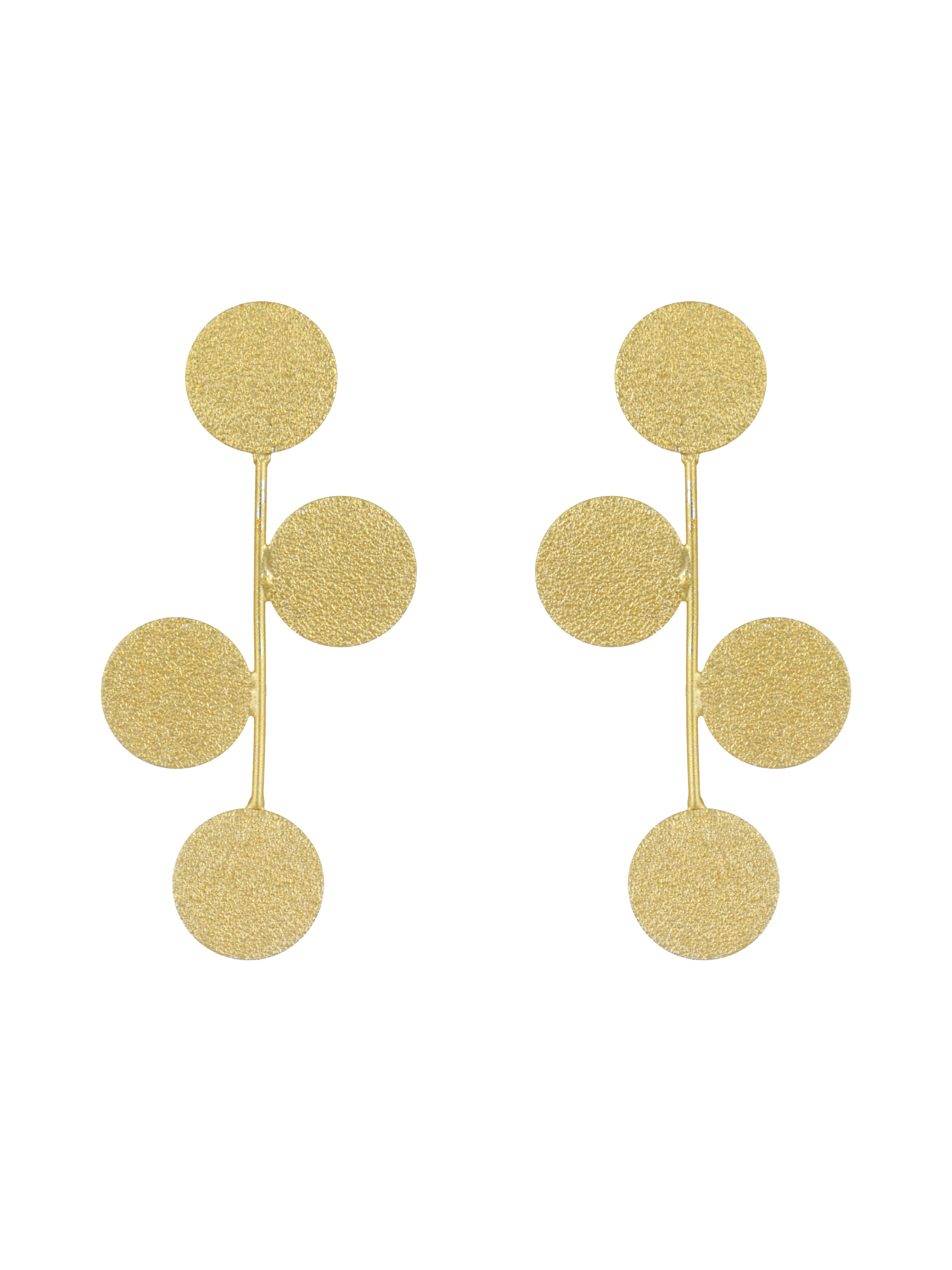 Gold-Plated Contemporary Drop Earrings