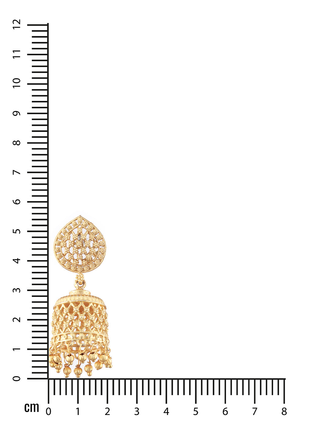 Yellow Gold Plated & Beaded Contemporary Jhumka Earrings
