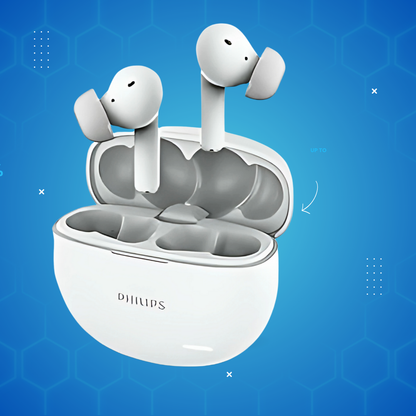 Philips TAT1179WT TWS Earbuds, 10mm Drivers, IPX4, 45H (White)