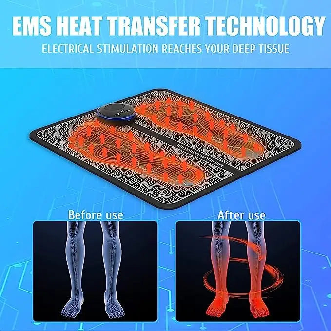 Ems Foot Massager Electric Feet Massager Deep Kneading Circulation Foot Booster For Feet And Legs Muscle Stimulator Folding Portable Electric Massage Machine HP DD