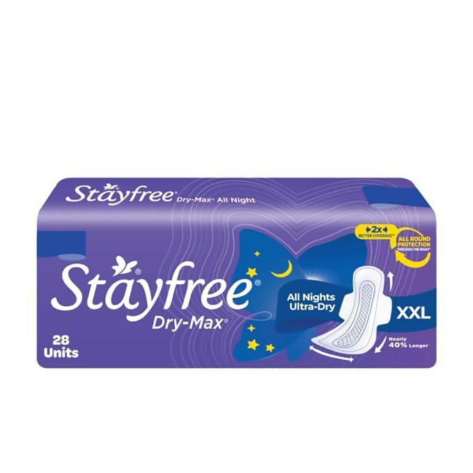 STAYFREE DRYMAX ALL NIGHTS ULTRA DRY SIZE XXL SANITARY PADS (Packet of 28 pads)