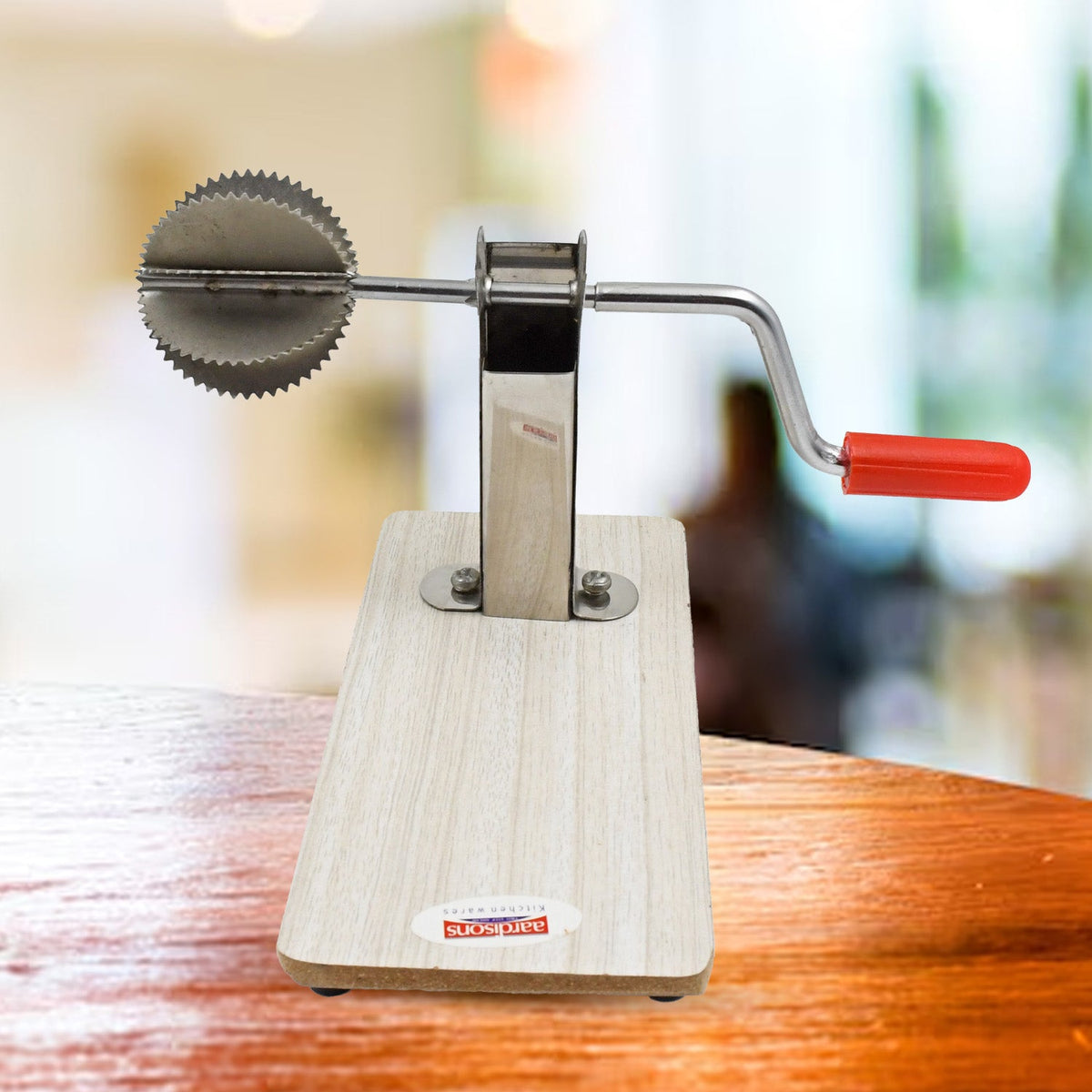 Stainless Steel Coconut Scraper With Wooden Base (1 Pc) HP DD