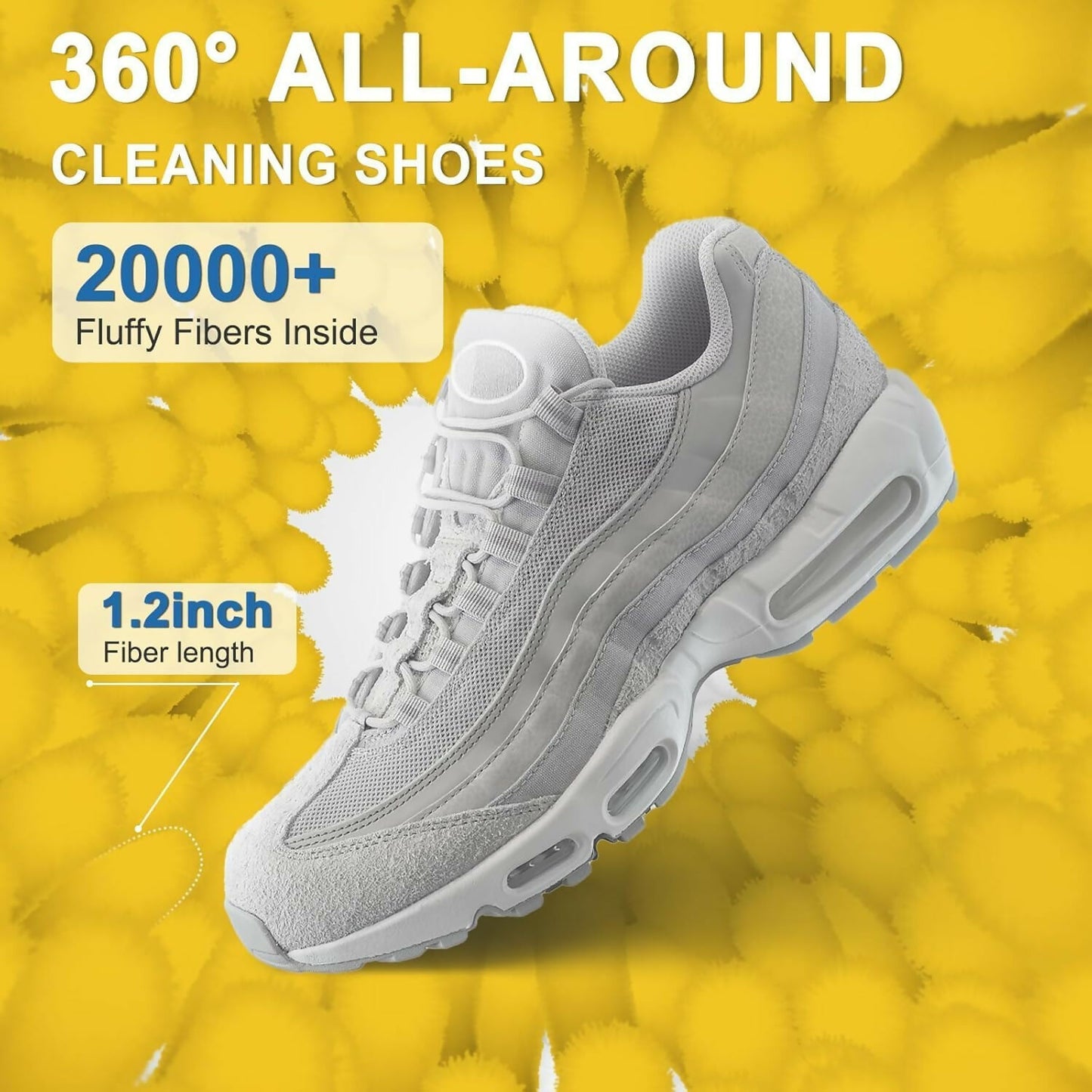 Reusable Shoe Washing Bag for Washing Machine & Dryer Invisible Zipper Side-Opening Laundry Bag for Sneakers & Shoes (Yellow, 1 Piece)