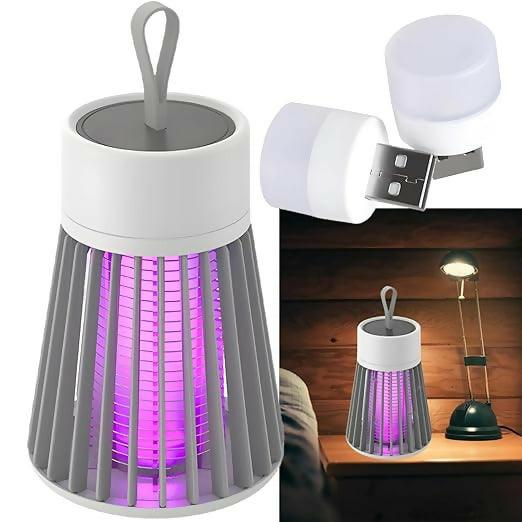 Mosquito Killer Lamp Machine Electric LED Trap Electronic Zapper USB Powered Portable Home Bedroom Indoor Compact (White) - HalfPe