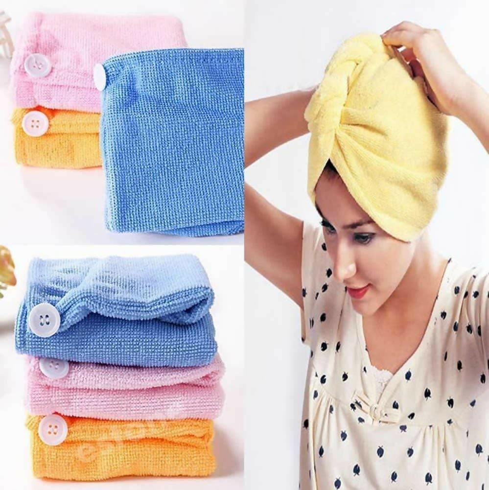 Women's Microfiber Hair Drying Shower Cap Towel (Single Piece) - HalfPe