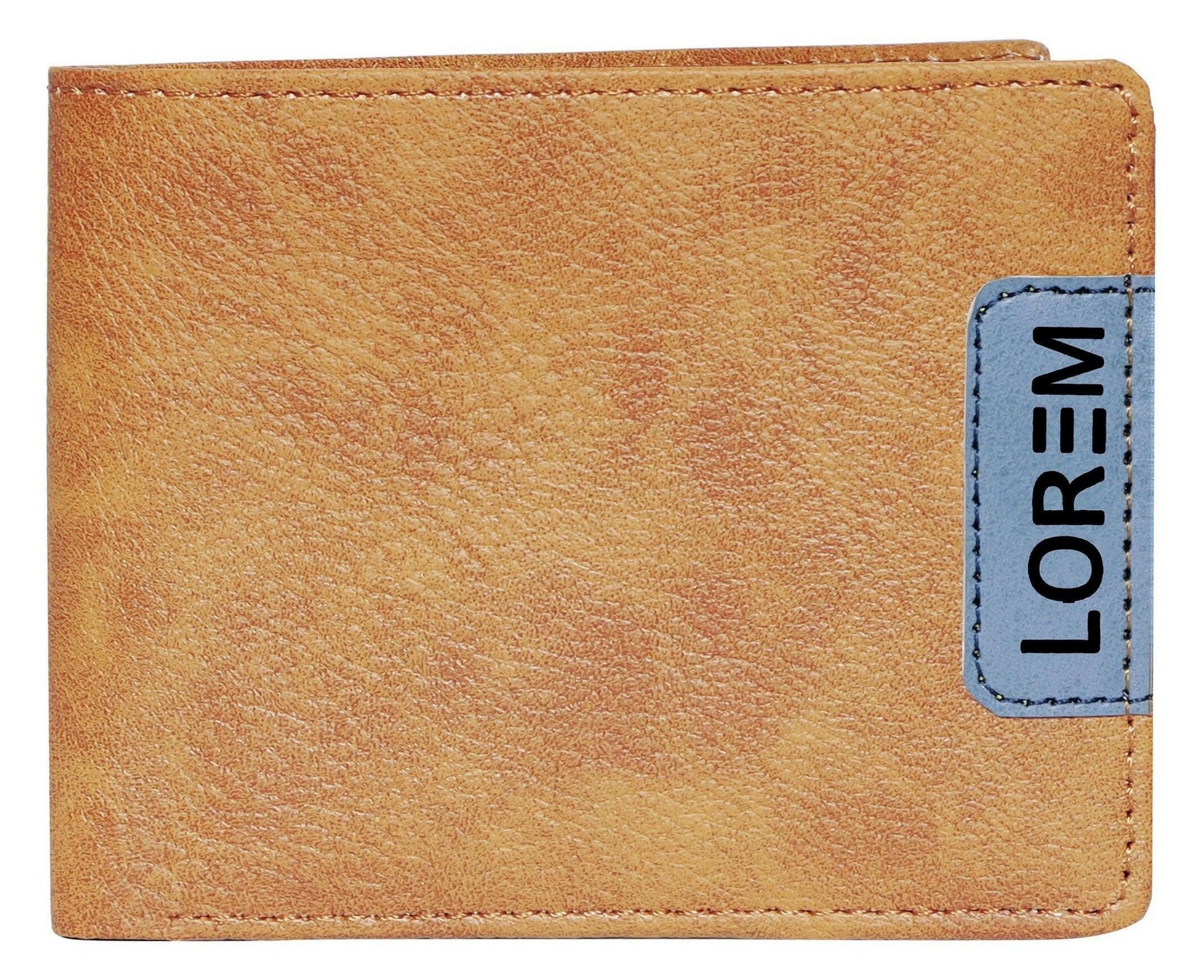 Lorem Orange Designer Bi-Fold Faux Leather 3 ATM Card Slots Wallet For Men - HalfPe