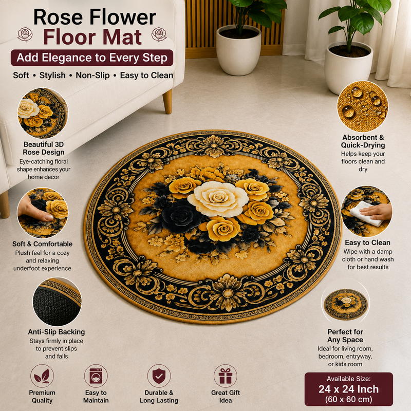 25X25 Inches Modern Decorative Door Mat | Water Absorbent Floor Mat for Living Room.