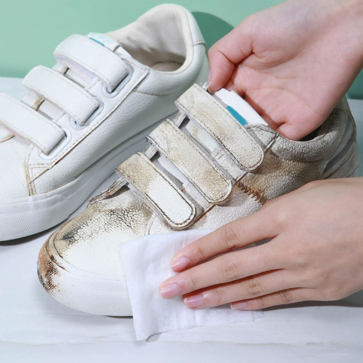 Shoe Cleaning Wet Wipes – Quick Disposable Scrubbing Tissues for Sneakers & Travel Use HP DD