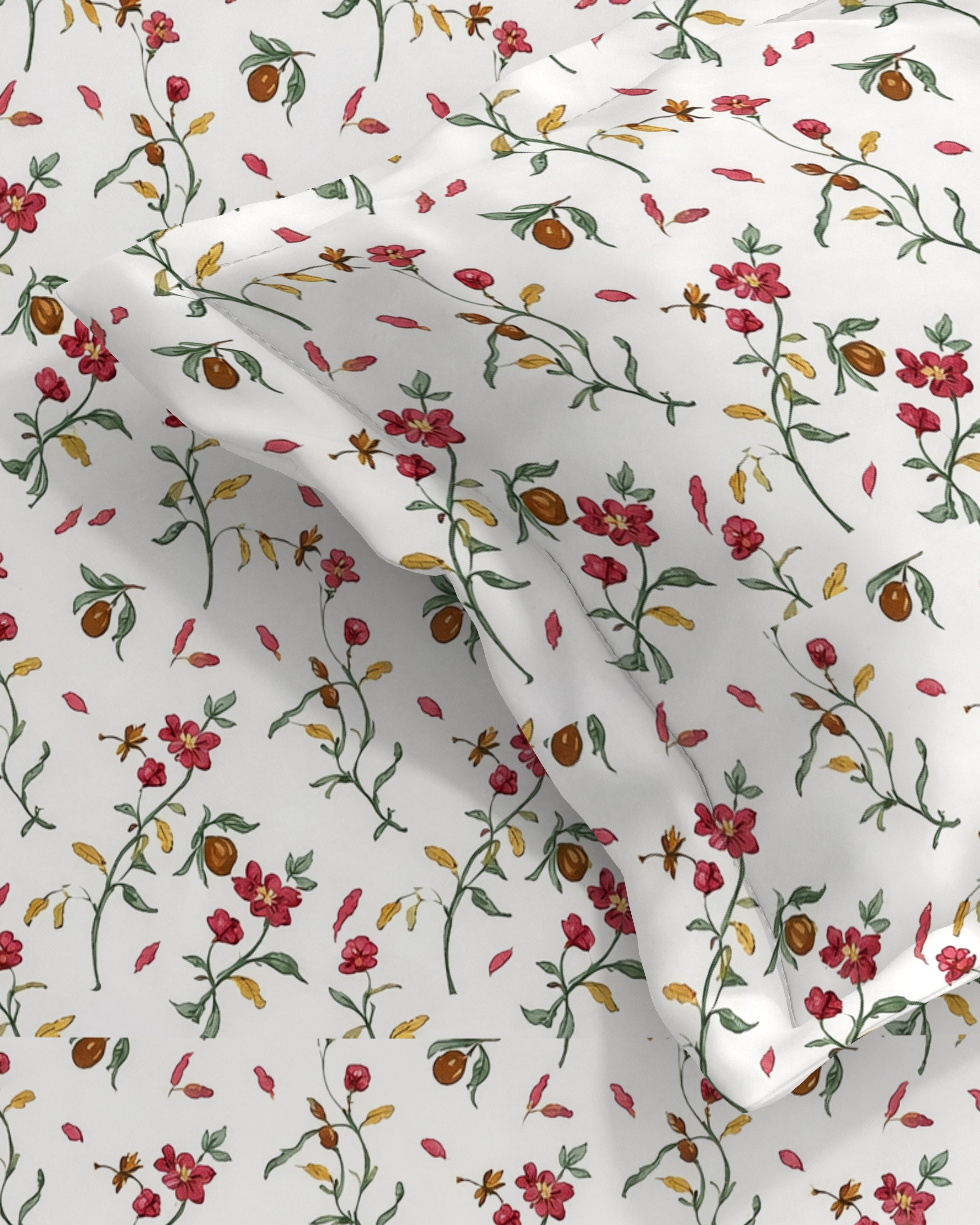 Petal 100% Pure Cotton Collection Percale Super King Bedsheet With 2 Pillow Covers