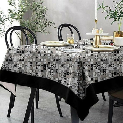 Lushomes Dining Table Cover 8 Seater, Circles Printed Dining Table Cover Cloth Linen (Single piece, 60x180 inches) - HalfPe