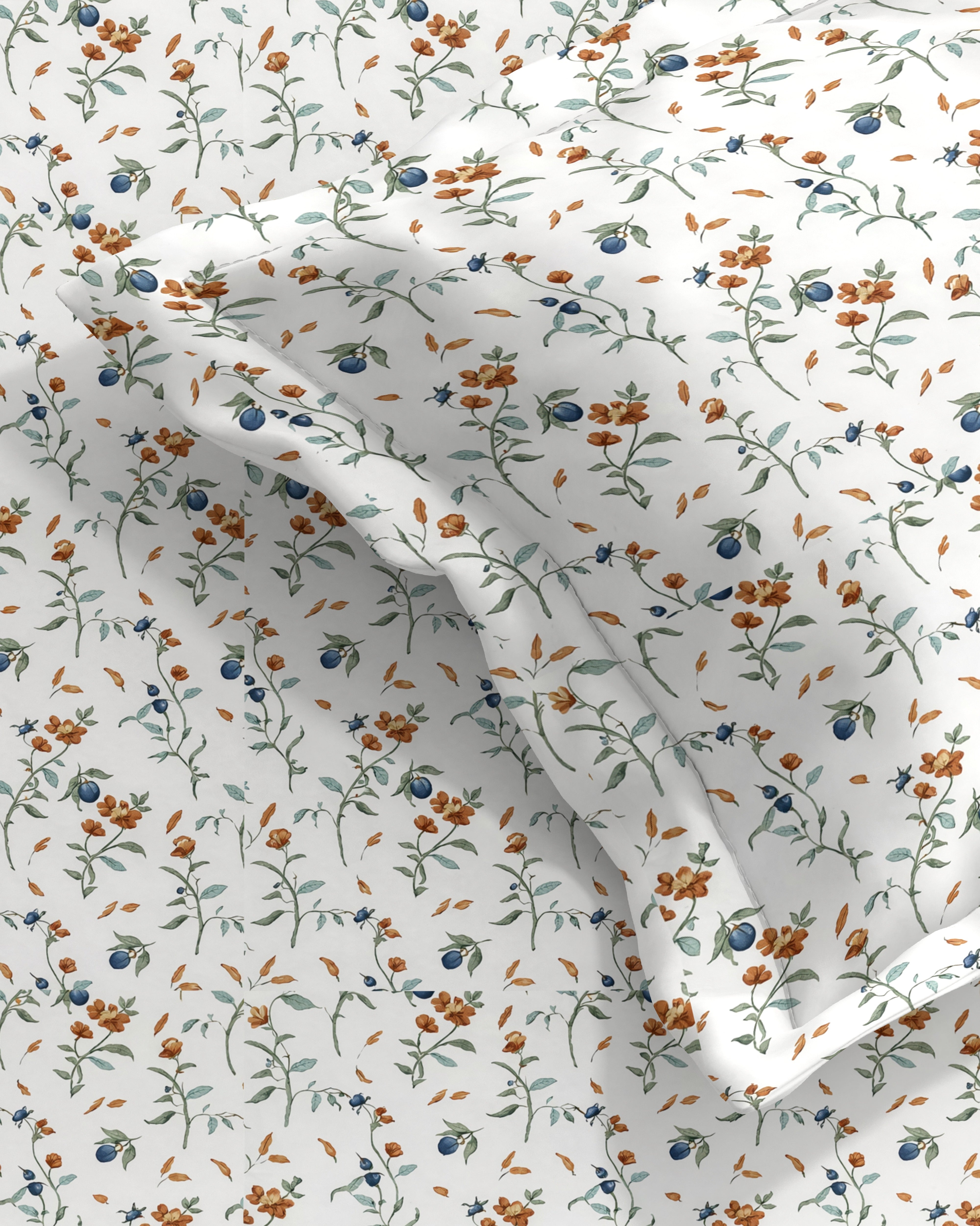 Petal 100% Pure Cotton Collection Percale Super King Bedsheet With 2 Pillow Covers