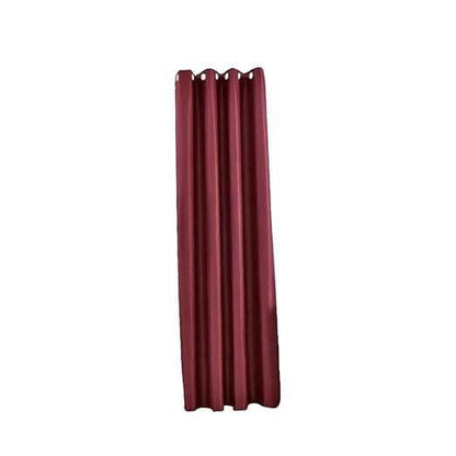 Lushomes Satin Curtains, Burgandy Satin door curtain, Striped, Plain Door Curtain, curtains 9 feet long 8 Metal SS Eyelets, 4.5 FT x 9 FT (54 x 108 inches, Single pc) - HalfPe