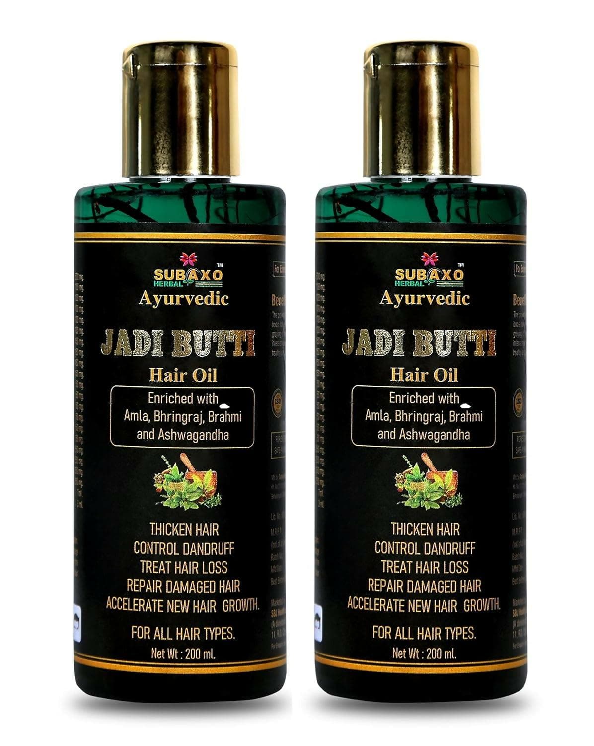 SUBAXO Herbal Hair Oil | Repair & Growth Formula, Jadi Buti Hair Oil (Pack of 2 x200ml) - HalfPe