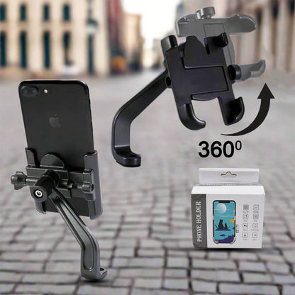Full Metal 360° Rotating Bike & Scooty Mobile Holder Stand