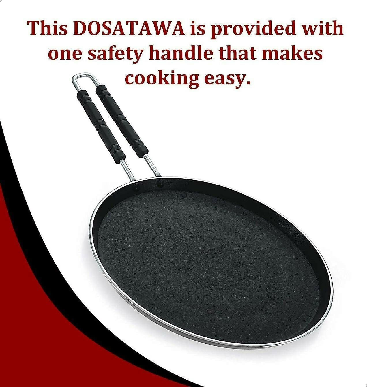 Heavy Duty Iron Induction Base Tawa with Stainless-steel Handle (10inches, 3 mm thickness, Black)